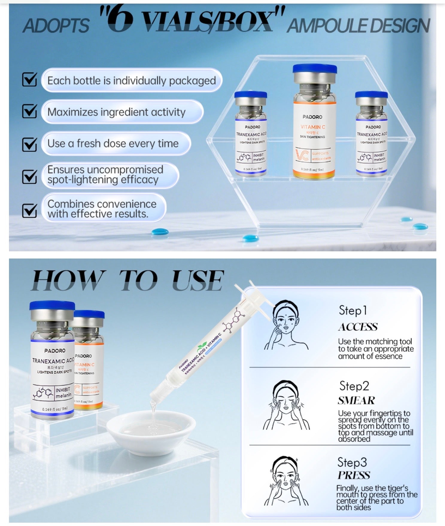 Padoro Gold Vitamin C Serum with Tranexamic Acid
