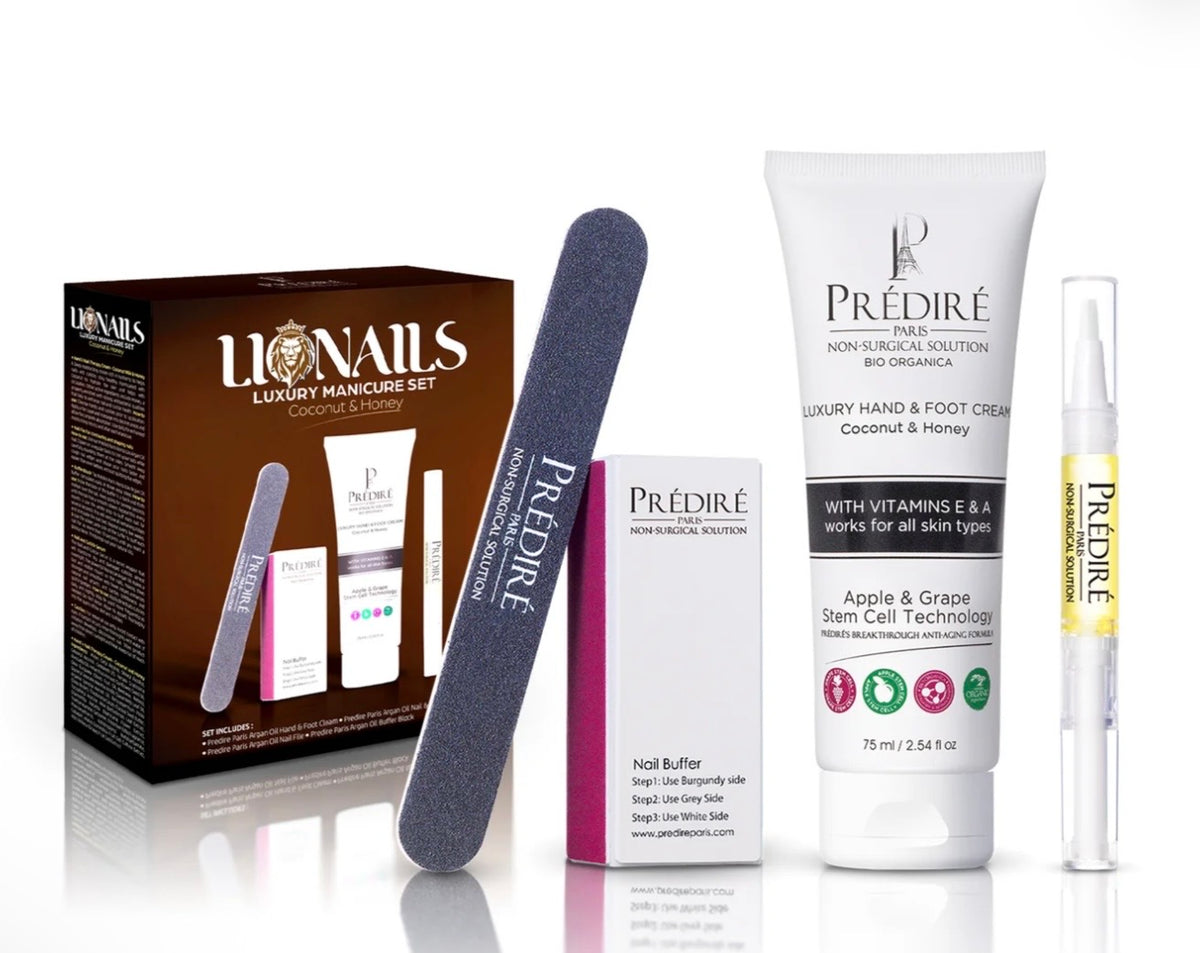 PREDIRE PARIS Lionails Luxury Manicure Set | Coconut and Honey 4-Piece Set