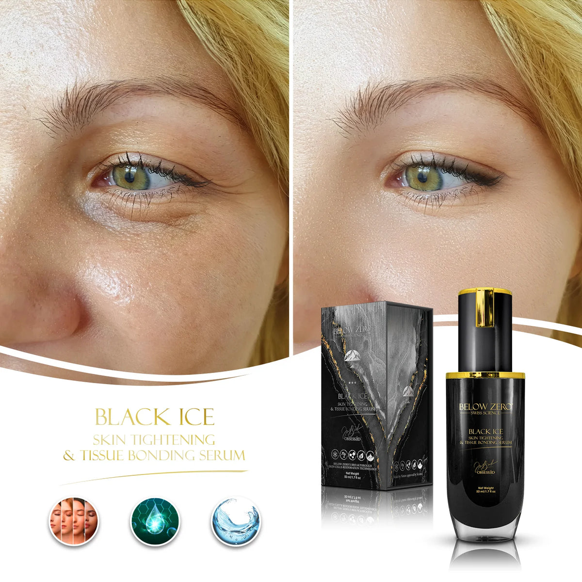 Below Zero Black Ice Skin Tightening & Tissue Bonding Serum